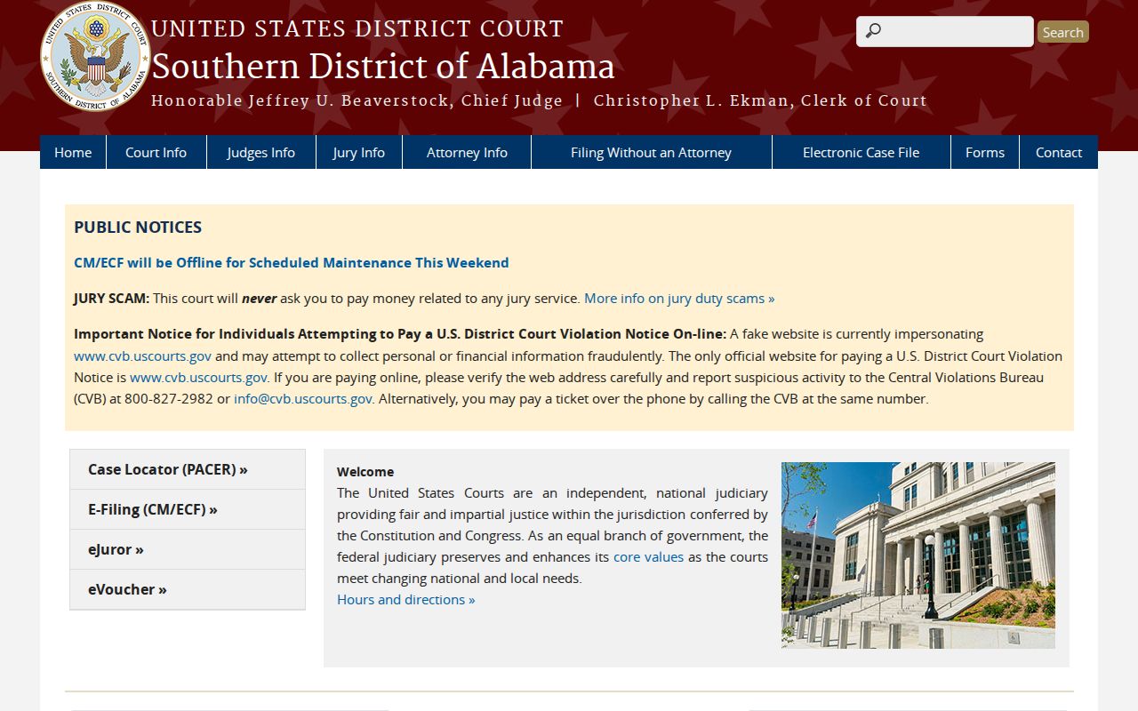 Hale County court dockets federal Southern District of Alabama access