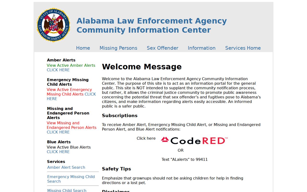 Hale County criminal court records ALEA Community Information Center search