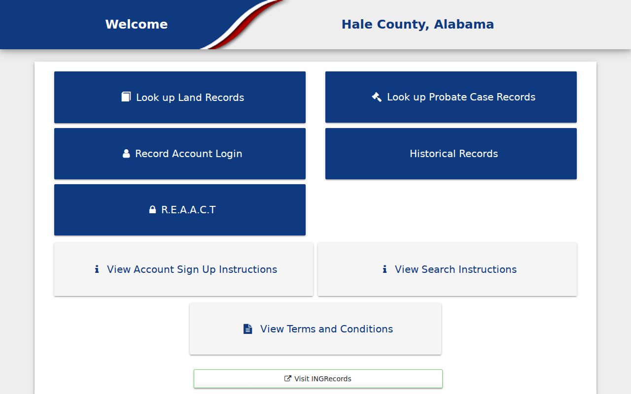 Hale County probate records online services portal